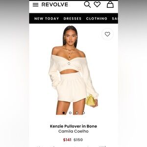 Camila Coelho Off-Shoulder French Terrycloth Top
